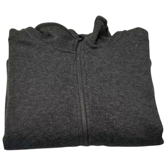 Mondetta Women Med Heathered Full-Zip Fleece Jacket High Collar Mock Neck Gray - Picture 5 of 7